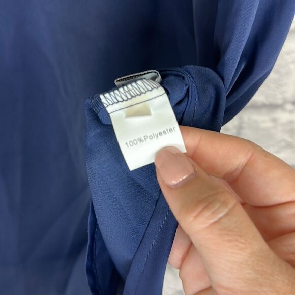 JULYCLO Women Tank Top Summer V Neck Sleeveless Lace Chiffon Blouse Size XL NWT - Picture 7 of 7